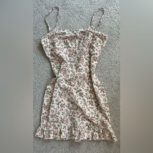 SHEIN Cream and Pink Floral Mini Dress